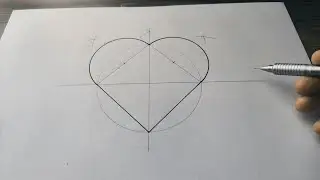 Simple Heart Draw - How to Draw Heart -  Geometry Art