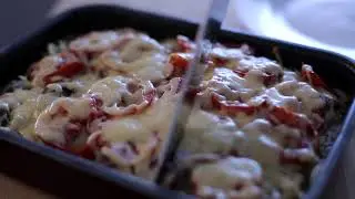 Запеканка с грибами и курицей.Быстро, просто и очень вкусно!