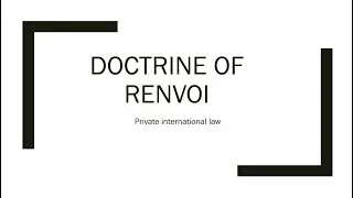 Doctrine of Renvoi private international law | English and Urdu