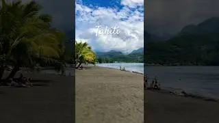 😍BEAUTIFUL BLACK SAND BEACH IN TAHITI, FRENCH-POLYNESIA🇵🇫🌴 #shorts #tahiti #frenchpolynesia
