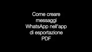 Come creare PDF dai messaggi di WhatsApp nell'app PDF Export - Total Offline PDF? su iPhone e iPad