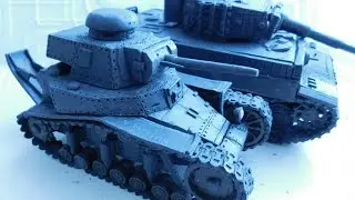 танк МС 1 из пластилина процесс лепки и как слепить танк