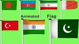 Green Screen Flag Animation  |  Asian Countries