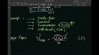 Sizing a Liquid Phase CSTR (1/2)