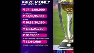Prize money distribution for ICC men's Cricket World Cup 2023 