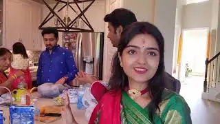 America te Satyanarayan Pujo🌸🙏 | Raat e Dinner e Banalm Red Sauce Pasta🤤 #usavlogs #dailylifevlog