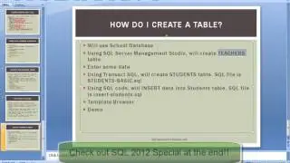 How to create a Table in SQL 2012 with Management Studio - SSMS