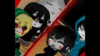 реакция слэшеров и крипипасты на батл {Gacha club}