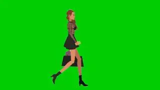 Lady walking green screen animation| Editor G