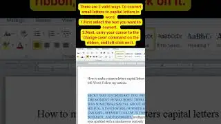 Change Small Letters to Capital Letters in Word - Two (2) Ways  (with audio) 