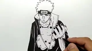 cara menggambar nagato pain,,,  mantap banget
