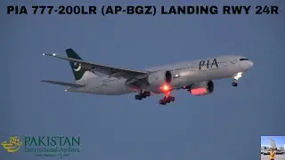 PIA 777-200LR (AP-BGZ) Landing Runway 24R (Toronto Pearson Airport) December 26 2017 (AND IN 4K)