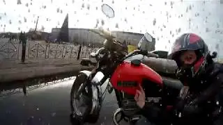 Зимой на мотоцикле! Открыл сезон.