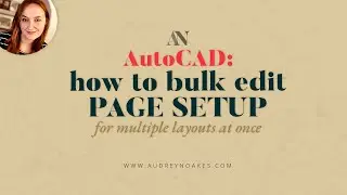 how to BULK EDIT PAGE SETUP for multiple layouts in AUTOCAD
