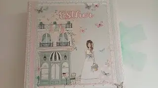 Caja de tamaño especial en tonos rosas y verde agua para Esther