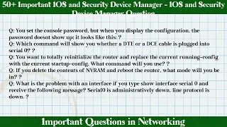 MCQ Questions IOS and Security Device Manager - IOS and Security Device Manager with Answers