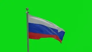 Russian waving flag [Green Screen]