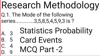 Statistics (Probability, Card , Events , Research Methodology and Aptitude for NTA UGC NETPart -2