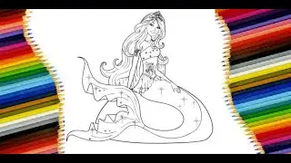 Как нарисовать Барби Русалку How to draw Barbie