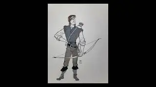 Pen and Ink Flynn Rider Drawing Timelapse