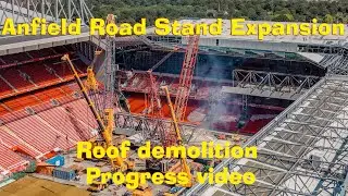 #AnfieldRoad Stand Expansion on 30.5.23. Roof demolition #LFC