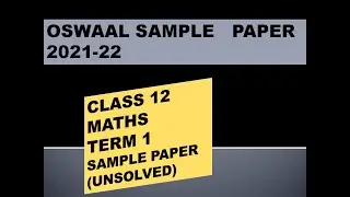 OSWAAL SAMPLE PAPER MATHS CLASS 12 | CLASS 12 MATHS MCQs (WITH SHORTCUTS)| CLASS 12 MATHS TERM 1