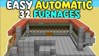 EASIEST Automatic 32 Furnace Super Smelter For Minecraft Bedrock