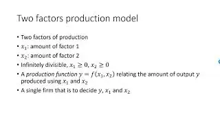 Two factors production model and isoquants