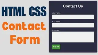 Contact Us Page Design – Form HTML CSS