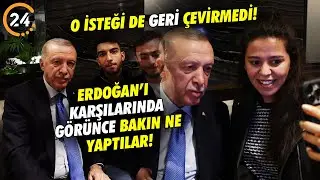 Cumhurbaşkanı Erdoğan'ı Karşılarında Görünce Bakın Ne Yaptılar! O İsteği de Geri Çevirmedi!
