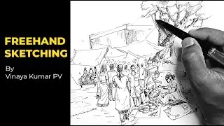 Freehand Sketching | Simple Sketch tutorial | Speed sketch Market sketching