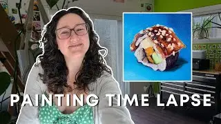 Eggplant Sushi Oil Painting Time Lapse | Alla Prima