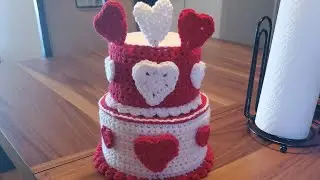 como tejer un pastel a crochet 🥰 para regalar a alguna repostera para guardar duyas colorantes,14feb