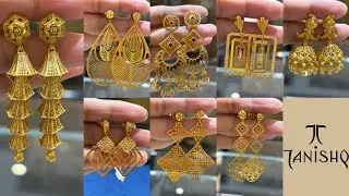 Tanishq Latest Light Weight Trendy Earrings Design 💕 || Tanishq Latest Gold Earrings Collection 😱