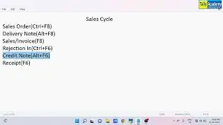 Sales Cycle in Tally Prime