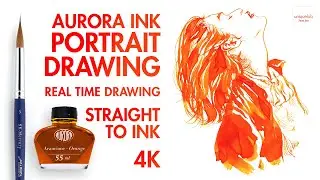 Tangerine INK Portrait Drawing [Real Time 4K]