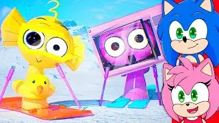 Sonic and Amy watch INCREDIBOX SPRUNKI (SKI TIME) 3D Animation !!!