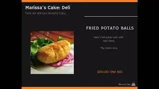 Marissas cake Menu