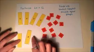 Factorising (factoring) simple expressions with algebra tiles - Demo