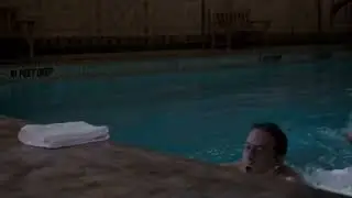 She drowns him in a pool with her legs. Stronger than him.