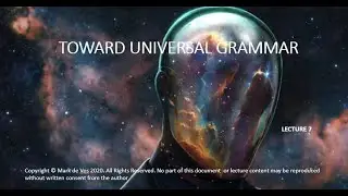 Ling1 Language Structures lecture 7 - Toward Universal grammar