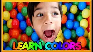 Joey playing in the ball pit and learning about colors!!