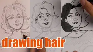 3 ways to draw HAIR for comic art and illustration