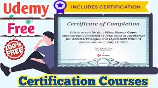 Udemy Free  Online Certification Courses| With Free Certificate