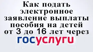 Как подать электронное заявление единовременной выплаты на детей от 3 до 16 лет через госуслуги