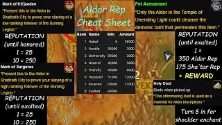 Aldor Reputation Farm Guide & Cheat Sheet