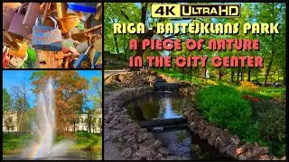 RIGA - Bastejkalns Park // 4K Walking Tour #4