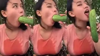 Tiktok Gunung Gede || besar lobang Mulut cocok dengan besar timun|| colmek