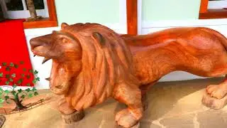 Escultura Leão Madeira TIRADENTES Minas Gerais / O que fazer em Tiradentes MG Lion The Lion Sculture