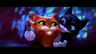 puss in boots and kitty love emotion ❤️(song : owl city -shooting star⭐️ ) #edit #cat #emotional